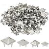 GORGECRAFT 200pz 4 Misure Borchie A Forma di Piramide in Argento Borchie Quadrate A Quattro Ganasce Borchie Punk in Metallo Borchie Quadrate 6/8/10/12mm Rivetti in Pelle con Punteruolo Progetti Jeans