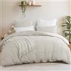 Aisbo copripiumino 240x260 biancheria da letto reversibile beige/bianco