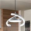 FIMEI Moderna Lampada a Sospensione a LED, Dimmerabile con Lampada a Sospensione Telecomando 3000-6000K Regolabile in Altezza Modello dell'Anello di Saturno per Sala da Pranzo (Grigio argento)