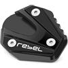 Mokiton Piastra di estensione per cavalletto laterale per moto, compatibile con H.onda Rebel 500/300 2017-2023 2024, supporto per poggiapiedi CMX500 CMX300 (nero)
