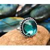 Buona Blu Tormalina Gemma 925 Argento Sterling Mano Anello Tutte le Misure X-17