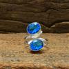 Handmade Fantastici London Topazio Blu Gemma 925 Argento Handmade Anello Tutte le Misure