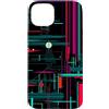 Patternado Studio Custodia per iPhone 15 Plus Astratto Linee Digitali Geometriche Tech Moderno Gra