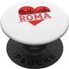 Souvenir Shirt Roma Amore Cuore Silhouette Italia Viaggio Souvenir PopSockets PopGrip Adesivo