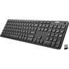 Arteck 2.4G Wireless Keyboard Ultra Slim Full Size Keyboard with Numeric Keypad and Media Hotkey for Computer/Desktop/PC/Laptop/Surface/Smart TV and Windows 10/8/ 7 Built-in Rechargeable Battery