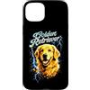 Animal Rock & Roll Graphic Concert Punk Custodia per iPhone 15 Plus Golden Retriever Heavy Metal Rocker Angry Music Concerto Punk