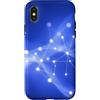 Patternado Studio Custodia per iPhone X/XS Blu Astratto Rete Linee Moderno Tech Collegamento Design