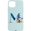 Disney Custodia per iPhone 15 Plus Disney - Lettera M dell'alfabeto per Topolino e Minnie