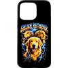 Animal Rock & Roll Graphic Concert Punk Custodia per iPhone 15 Pro Max Golden Retriever Heavy Metal Rocker Angry Music Concerto Punk