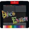Faber-Castell 116425 Black Edition 24 Matite Colorate, Astuccio in Metallo, Resistenti alla Rottura e Impugnatura Ergonomica, Valigetta Colori per Colorare su Carta Chiara e Scura