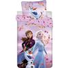 sarcia.eu Frozen Elsa Anna Olaf BILATERALE, biancheria da letto per bambini in cotone con cerniera, 100% COTONE 140x200cm+70x90cm OEKO-TEX (D)