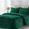 Tribeca Living VENICEDUVETTWEG Set copripiumino oversize in velluto a tinta unita, doppio, verde smeraldo