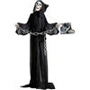 W WIDMANN MILANO Party Fashion Widmann - Grim Reaper Animato con Testa Girevole Unisex-Adult, Nero, Taglia Unica, VD-WDM01408