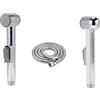 hairStore Shataf, kit universale per bidet musulmano con tubo flessibile cromato per bidet, doccetta a mano e doccetta, con valvola di chiusura in ottone