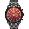 Diesel Orologio Split da uomo, movimento cronografo, cassa in acciaio inossidabile nero da 51 mm con bracciale in acciaio inossidabile, DZ4589