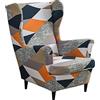 CHNSHOME Copripoltrona 1 Posto con Orecchie Elasticizzato 2 Pezzi copripoltrona Fodere per poltrone a orecchioni Coprisedile per Poltrona