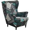 CHNSHOME Copripoltrona 1 Posto con Orecchie Elasticizzato 2 Pezzi copripoltrona Fodere per poltrone a orecchioni Coprisedile per Poltrona