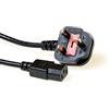 ACT Cavo per dispositivi a freddo 1,8 m (spina UK), cavo C13, cavo di alimentazione PC, tipo G maschio a C13, 3 pin, contatto di protezione angolato, AK5442