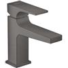 hansgrohe Metropol Miscelatore monocomando lavabo 100 con maniglia a leva e push-open, cromo nero satinato, 32500340