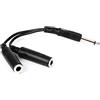 Hosa YPP-111, Y Cable, 1/4 in TS to Dual 1/4 in TSF