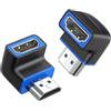 Cable Matters Confezione da 2 Adattatori HDMI 8K da maschio a femmina angolo di 90 gradi (adattatore HDMI ad angolo retto 8K, adattatore cavo HDMI 8K) con supporto 8K@60Hz e 4K@120Hz in nero