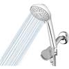 Waterpik Soffione magnetico a doppio bacino regolabile in altezza con tubo flessibile in metallo da 5 piedi e massaggio doccia PowerPulse, cromato QMK-753ME