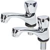 Ferrestock Fontastock URBEL FSKFGB004 Set di 2 rubinetti singoli per lavabo acqua fredda/calda staffe di fissaggio, maniglia in zinco e corpo in ottone