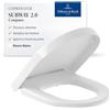 Villeroy & Boch Subway 2.0 sedile per WC Compact, sedile per WC removibile con chiusura ammortizzata, in materiale duroplast resistente, pezzo di ricambio originale, forma a D, bianco, lucido