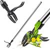 KINDLUME Manico Lungo Estirpatore Erbacce, Estirpatore Erbacce Manuale, Sarchiatore per Erbacce, Rastrello Giardino, Testa a 4 Artigli, Non è Necessario Chinarsi, per Giardino, Prato e Aiuole