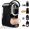 CAFELFFE MK-609S Macchina da caffè a capsule 4 in 1 con pressione di 19 bar, 7 livelli regolabili, infusione a freddo, macchina per caffè espresso compatta per casa e ufficio, NES Original/DG/ESE