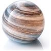 Auraglow Lampada da Tavolo Pianeta Nettuno Vetro Soffiato, LED Senza Fili | Luce notturna a batteria con Timer 6 ore, sfera artigianale, per comodino, mensola e regalo, 12cm