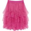 Wikoan Gonna in Tulle Trasparente da Donna Abito Asimmetrico alla Moda con Fodera Gonna a Pieghe Stile Principessa,Rosa Shocking,S-M