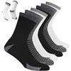 BLITZSOX Calzini Sportivi da Corsa da Uomo Lunghezza Crew Traspiranti Cotone, Confezione da 6 (47-50, Grigio)