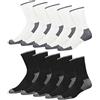 SOXCO Calzini da Uomo in Cotone - Pack da 10 Paia, Modello Crew per Uso Quotidiano (EU 47-50, Bianco)