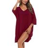 Bresdk Camicia da Notte Oversize da Donna, Ampia, Morbida, per Premaman e Anziane, Blu Lago, M