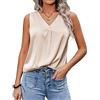 Zeagoo Canotte da Donna Canotte Estive Senza Maniche Canotte con Scollo a V T-Shirt Casual Camicetta,Champagne,S