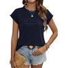 Zeagoo Maglietta Donna Manica Corta T-Shirt Estivo Girocollo Elegante Maglia Camicia Casual Base Blusa Top Elasticizzato Tee Shirt Bianco L