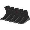 NAVYSPORT 5 paia calzini uomo sport calze spugna cotone, Confezione da 5 (Taglia: 47-49, Nero/Grigio)