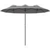 Outsunny Ombrellone da Giardino Doppio Inclinabile a 45° con Manovella e 3 Prese d'Aria, Ombrellone da Esterno in Acciaio e Poliestere, 295x152x222 cm, Crema