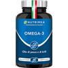Laboratoires Nutrimea Omega 3 | Nuova Formula | Krill Antartico | Olio di Pesce | Antiossidante | Funzioni Cognitive e Salute del Cuore | Alta Concentrazione di EPA/DHA e Astaxantina | 60 Capsule | Nutrimea