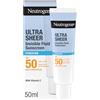 Neutrogena Ultra Sheer Fluido Invisibile Protezione Solare Idratante SPF 50 50 ml, Crema solare viso leggera, Crema viso SPF 50 per pelli normali o secche e sensibili, Senza profumo, Non comedogenica
