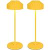 LuminexDesignsSet 2 Lampade da Tavolo LED Senza Fili Ricaricabili, Touch Dimmerabili con 3 Temperature di Colore e Memoria, Mini Lampade Comodino in Metallo Pesante per Camera, Terrazza e Giardino