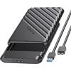 ORICO Custodia Esterna per Hard Disk 2,5 pollici, Case HDD/SSD SATA USB 3.0(6Gbps) compatibile con Unità da 7mm/9,5mm, Supporta UASP e TRIM, Installazione Senza Attrezzi - Nero 25PW1-U3