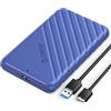 ORICO Custodia Esterna per Hard Disk 2,5 pollici, Case HDD/SSD SATA USB 3.0 (6Gbps) compatibile con Unità da 7mm/9,5mm, Supporta UASP e TRIM, Installazione Senza Attrezzi - Blu 25PW1-U3