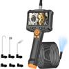 GlobalCrown Endoscopio Professionale,Sonda Telecamera Endoscopica,Telecamera ispezione tubi IPS da 4,3 '' schermo con 8 luci LED,Cavo impermeabile IP67 semi-spirale da 5 m