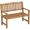 Outsunny Panchina da Esterno 2 Posti in Legno di Acacia FSC, Panchina da Giardino con Braccioli, Seduta e Schienale a Doghe, Max 320 kg, Panca da Esterno per Parco Terrazza, 112x64x92cm, Color Legno