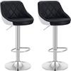 WOLTU Sgabelli cucina, Sgabelli da Bar Set di 2, Sedia da Bar Girevole Regolabile in Altezza, con Schienale Poggiapiedi, in PU, Nero, BH30sz-2