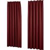 Deconovo Tende Oscuranti Termiche con Nastro a Matita - 2 Stili di Montaggio, Set di 2 Tende Moderne Isolanti per Camera da Letto e Soggiorno, 140x260 CM, Rosso Scuro