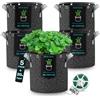 HG Power Sacco da Giardino 26L (25L + 4% Volume Extra), 5 Pezzi, Vaso in Tessuto con 20m di Filo per Piante, Ø33cm, Altezza 31,5cm - Tessuto Non Tessuto 350g/m², Resistente