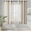 MIULEE Tende a Righe per Interni, Tende Trasparenti in Voile Tende Camera da Letto, Tenda Salotto Moderne con Anelli, Tenda a Pannello da Interno Finestra a Righe Bianche e Beige, 2x 140x160 CM